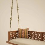 Solid Wood Swing with Traditional Brass Animal Motif Chain Links - Image 8