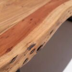 Theresa Dark Acacia Dining Table With Metal Legs - Image 7