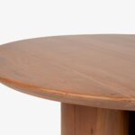 Walnut Finish Round Mango Wood Coffee Table - Image 5