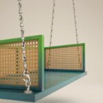 Modern Swing in Tone Pu Finished Solid Wood with Cane Weaves and Silver Finished Brass Chain - Image 2