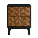 Bianca Chip Carved Nightstand, Antique Bronze & Black - Image 4