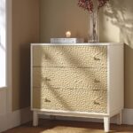 Bianca Chip Carved 3 Drawer Dresser, Sand Beige & Ivory - Image 2