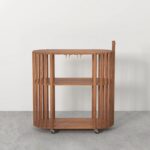 Wooden Artistic Antique Mango Wood Bar Cart - Image 7