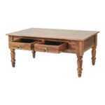 Two Drawer Coffee Table Teak Finish - Image 3