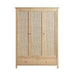 Frances Rattan Triple Closet with 2 Drawers, Natural - Image 4