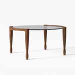 Handcrafted Natural Mango Wood With Mirror Design Coffee Table - Image 6