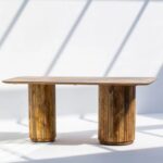 Emory Round Legs Long Wood Dining Table - Image 8