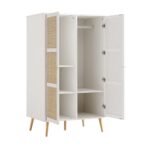 Frances Woven Rattan Compact Double Closet, White - Image 6