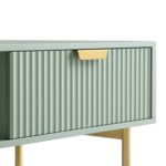 Rajasthani Solid Wood Coffee Table With Drawer- Green Finish - Image 5
