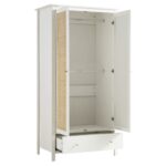 Frances Rattan Double Closet with 1 Drawer, White - Image 8