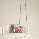 Indian Solid Wood In Pristine White PU with Traditional Silver Finished Brass Chain - Image 2