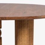 Handcrafted Cane Webbing Sheesham Wood Dining Table - Image 8