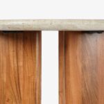 Handcrafted Travertine Marble and Sheesham Wooden Console - Image 6
