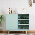 Wooden Bar Cabinet - Milky White - Image 2
