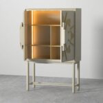 Wooden Artistic Modern Mango Wood Bar Cabinet - Image 8