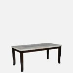 Wooden Artistic Marble Six Seater Dining Set in Antique Bench - Image 9