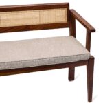 Wooden 2 Seater Cane Sofa - Image 8