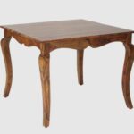 Wooden 4 Seater Dining Set With 4 Chairs - Teak Finish - Image 6