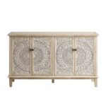 Whitewashed Carved Large Sideboard - Image 8