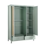 Frances Rattan Triple Closet with 2 Drawers, Mint - Image 8