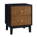 Bianca Chip Carved Nightstand, Antique Bronze & Black - Image 12