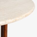 Handcrafted Travertine Marble and Sheesham Wood Dining Table - Image 6