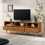 Wooden Solid Wood 3-Drawer TV Unit - Image 2