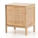 Wooden Curve Rattan Bedside Table - Image 8