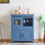 Wooden Artistic Mango Wood Bar Cabinet - Image 2