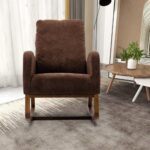 Mango Wood Fabric Rocking Chair - Image 3