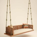 Solid Wood Swing with Traditional Brass Animal Motif Chain Links - Image 3