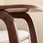 Curved Leg Wooden Side Table - Image 4