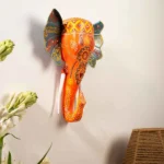 Orange Handpainted Elephant Wall Decor - Image 5