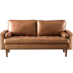 70" Faux Leather Square Arm Loveseat - Image 2