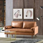 70" Faux Leather Square Arm Loveseat