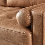 70" Faux Leather Square Arm Loveseat - Image 3