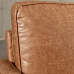 70" Faux Leather Square Arm Loveseat - Image 5