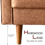 70" Faux Leather Square Arm Loveseat - Image 6