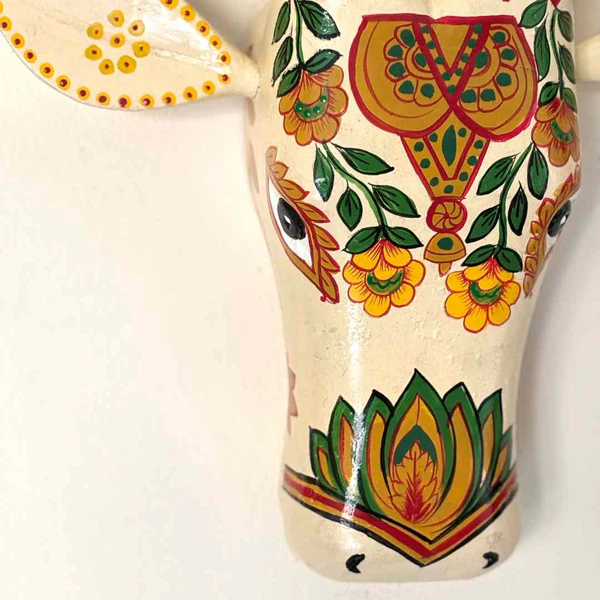 Ivory Cow Wall Decor Handpainted - Image 2