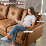 71.65'' Upholstered Sofa Mid Century Flared Arm Sofa - Image 4