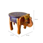Handpainted Wooden Elephant Stool - Image 4