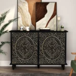 47.7" Wide Decorative Accent Storage Cabinet with 4 Doors