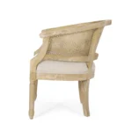 Wooden Rattan Upholstered Armchair (Set of 2) - Image 8