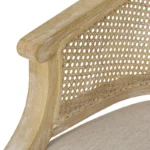 Wooden Rattan Upholstered Armchair (Set of 2) - Image 6