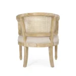 Wooden Rattan Upholstered Armchair (Set of 2) - Image 7