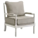 25.5"Accent Chair Wide Chenille with Turned Wood and Solid Frame - Image 5