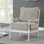25.5"Accent Chair Wide Chenille with Turned Wood and Solid Frame - Image 9