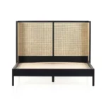 Wooden Cane Wingback Bed - Image 2