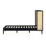 Wooden Cane Wingback Bed - Image 4