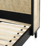 Wooden Cane Wingback Bed - Image 6